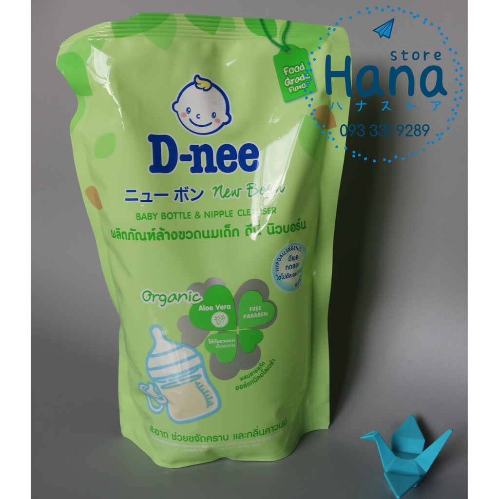Nước D-nee (Dnee) Organic rửa bình sữa, núm vú (600ml/ túi)