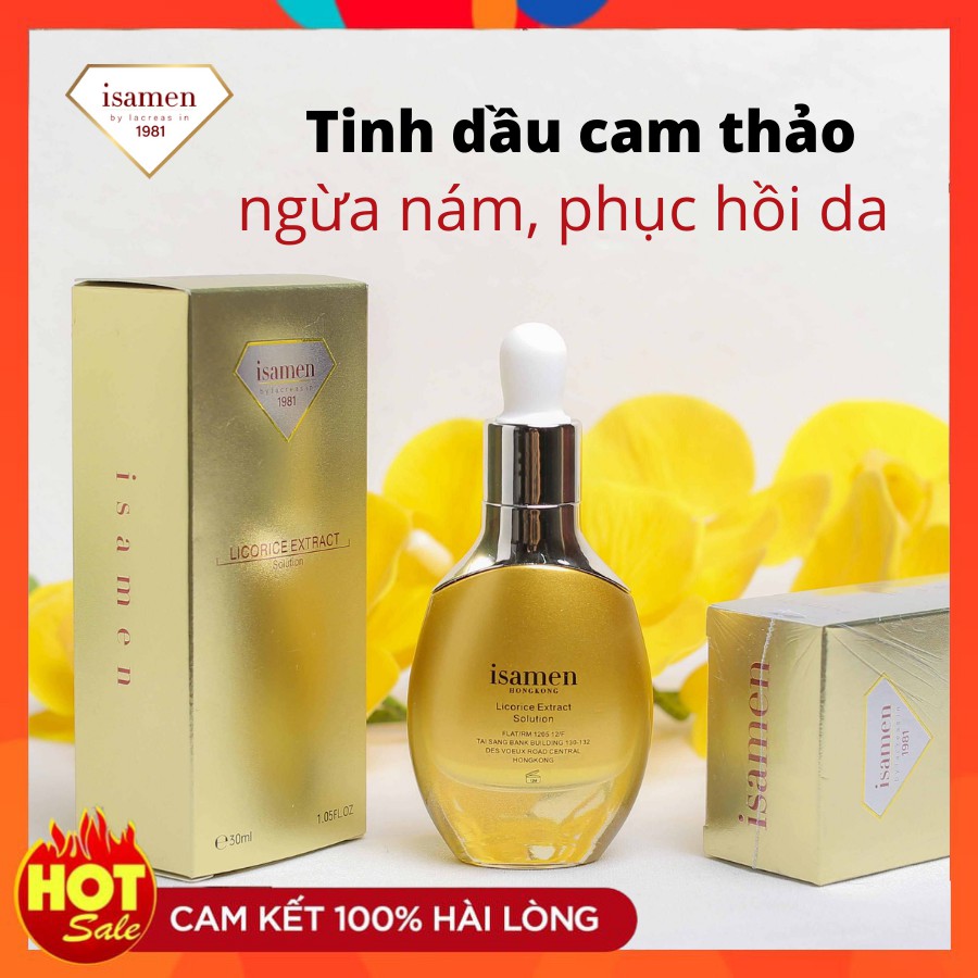 Tinh dầu cam thảo ISAMEN làm sáng da dành cho da thô sần, lỗ chân lông to