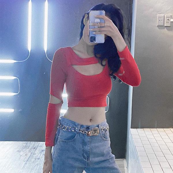 Áo Croptop Tay Dài Cut - YA094190