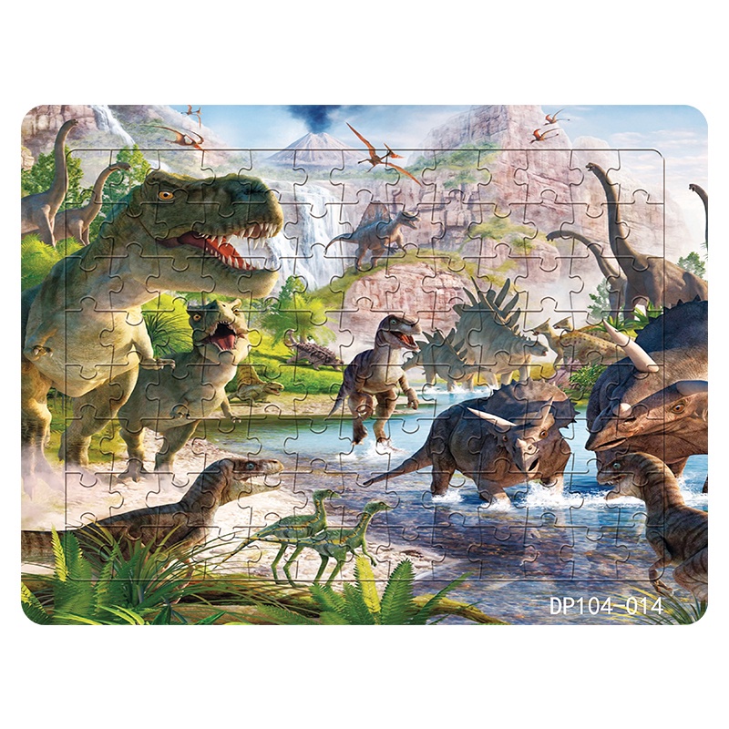 Bộ đồ chơi xếp hình LEQIAZHIXING 015 104 mảnh chủ đề thế giới khủng long dày 4mm