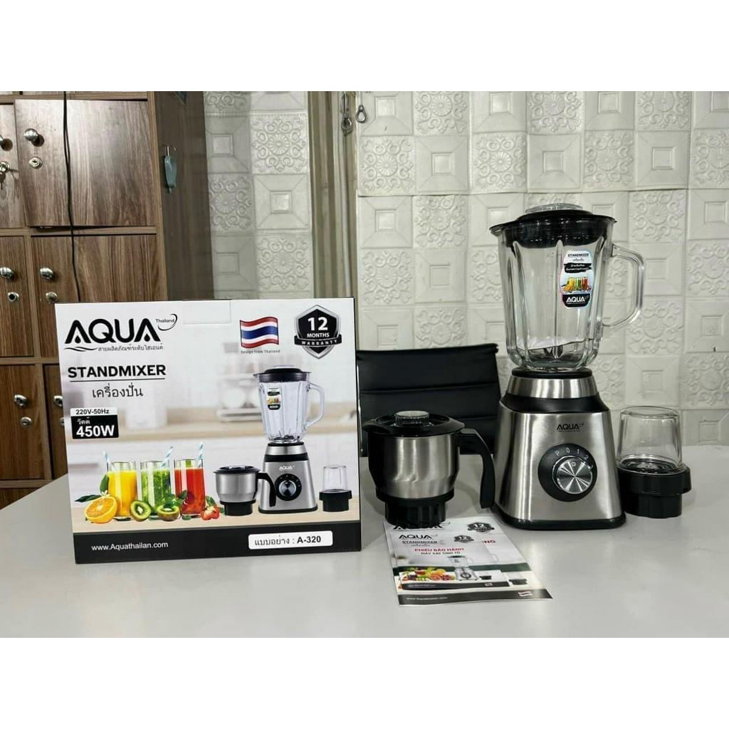 Máy xay sinh tố 3 cối AQUA  Made in Thailand Thiết kế thân máy bằng thép không rỉ Công suất mạnh mẽ 450W