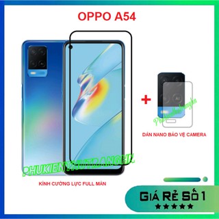 Combo Oppo A54 / A74 4G / A55 4G/ A95 4G/ A16K kính cường lực full màn hình + dán bảo vệ camera chống trầy xước bụi bẩn