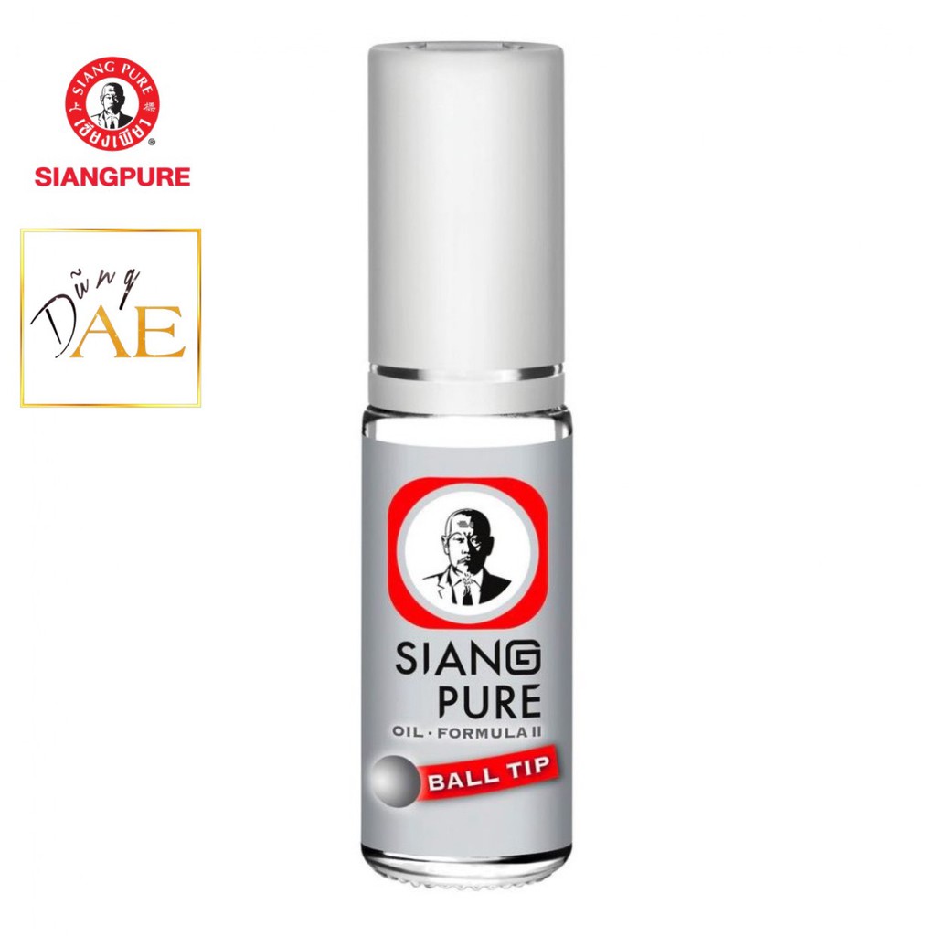 Dầu Gió Lăn Siang Pure Oil Formula Ball Tip Thái Lan 3mL