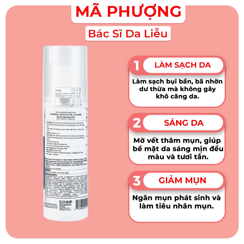 [CHÍNH HÃNG] Sữa Rửa Mặt  Cho Da Mụn Da Dầu Image Skincare Clear Cell 177ml