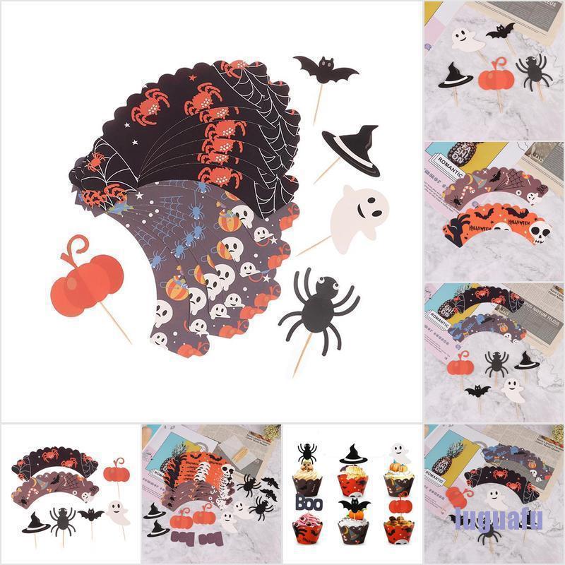 Set 24 Que Cắm Trang Trí Bánh Kem Chủ Đề Halloween