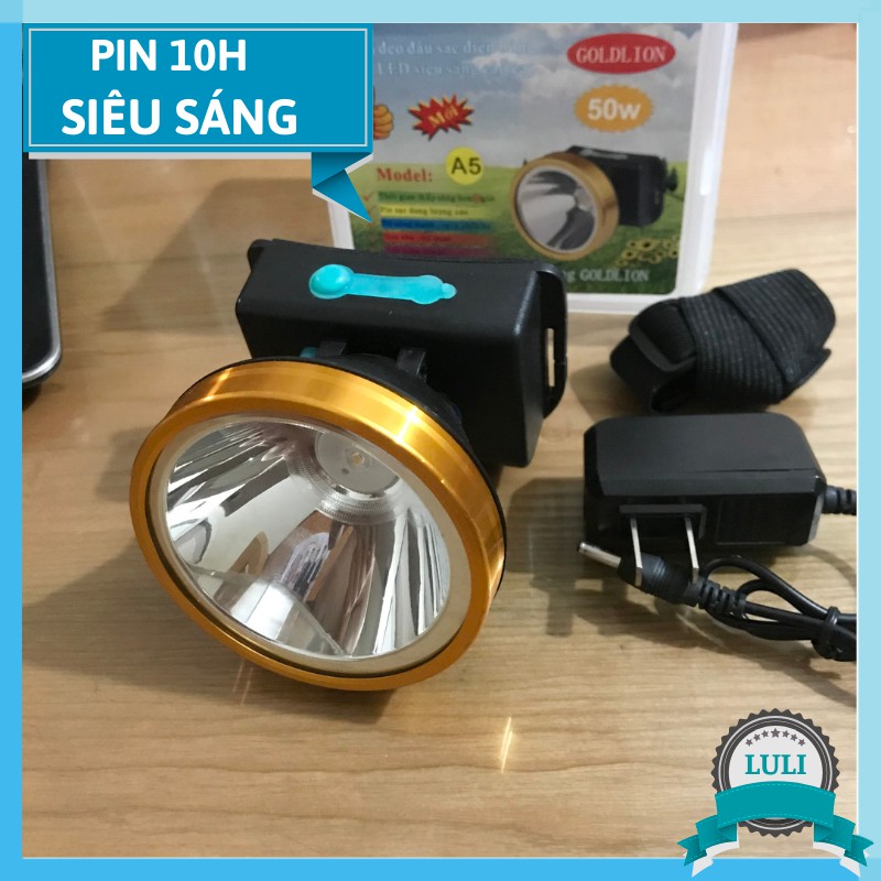 Đèn Đội Đầu Siêu Sáng Tiết Kiệm A5 Sáng Mạnh, Chiếu Xa, Pin 10H