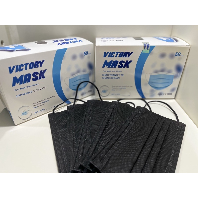 [COMBO 3 HỘP] Khẩu Trang y tế Victory mask 4 lớp kháng khuẩn quai mềm không đau tai