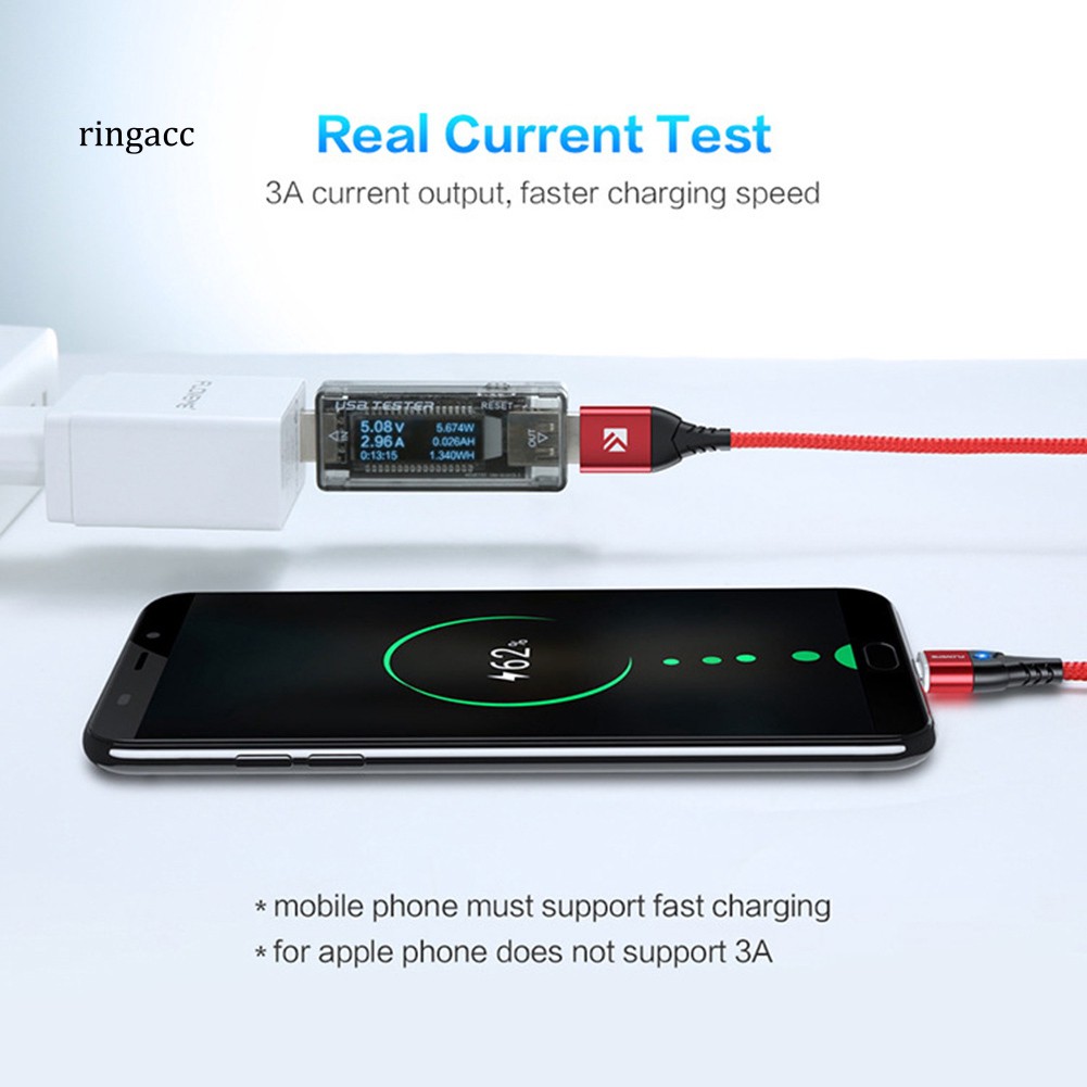 【RAC】Floveme Magnetic Type C Micro USB 3A Fast Charge Data Syncfor Android iOS