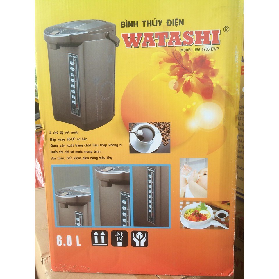 BÌNH THỦY ĐIỆN WATASHI 6.0 LÍT