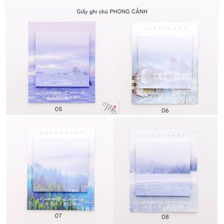 SET 2c Tập Giấy Note ghi chú PHONG CẢNH đẹp