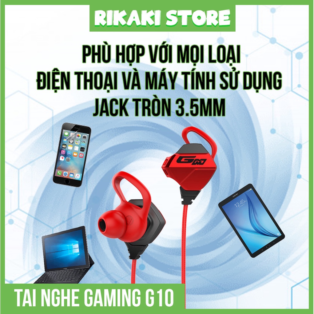 Tai Nghe Gaming G-10 Chính Hãng Có Mic Rời Lọc Tiếng Ồn Chuyên Dụng Cho Game Mobile, Game PC, Jack 3.5mm Tròn