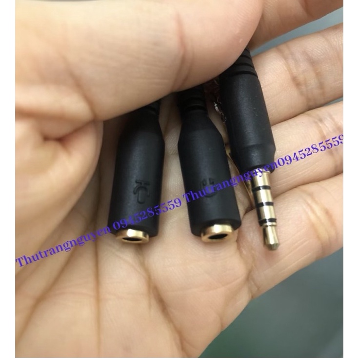 Dây chia 3.5 ra phone + mic lõi đồng
