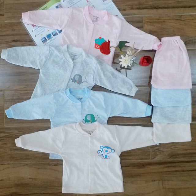 Bộ Dài Tay Kẻ NouBaby hình ngộ nghĩnh cực thích( cúc giữa) Qate180