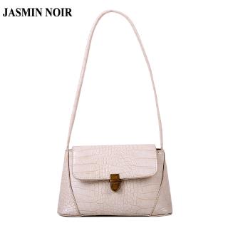 Túi Đeo Vai Jasmin Noir Da Pu Vân Cá Sấu Thời Trang Nữ Thiết Kế Đơn Giản