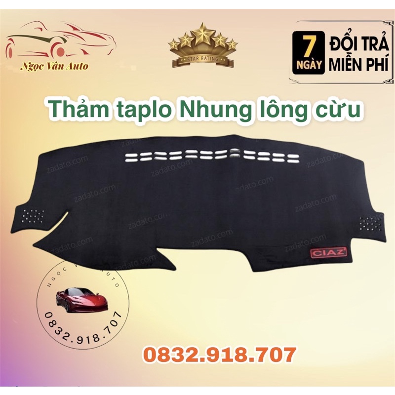 Thảm Taplo Nhung Ciaz 2019 - 2021 nhung 3 lơp có đế chống trượt