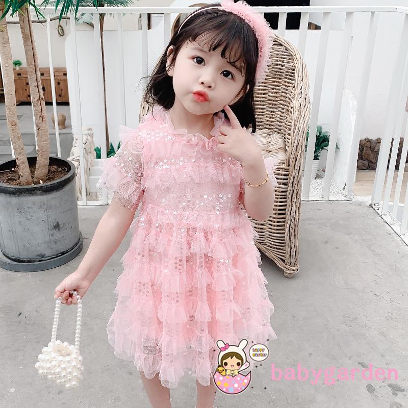 Đầm Công Chúa Đính Sequin Lấp Lánh Cho Bé Gái