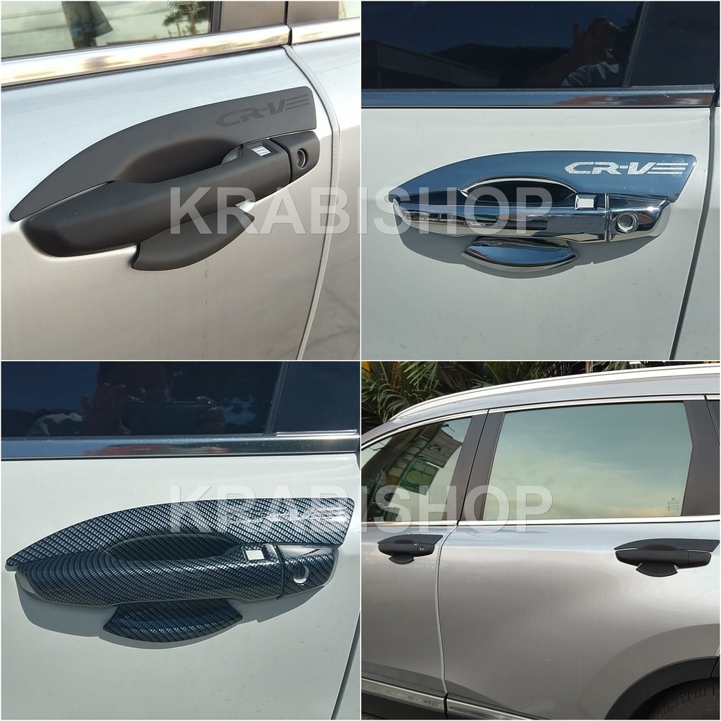 Tay cửa, hõm cửa, nẹp cốp sau CRV 2018-2023 Carbon Đen nhám mạ crom Artistar