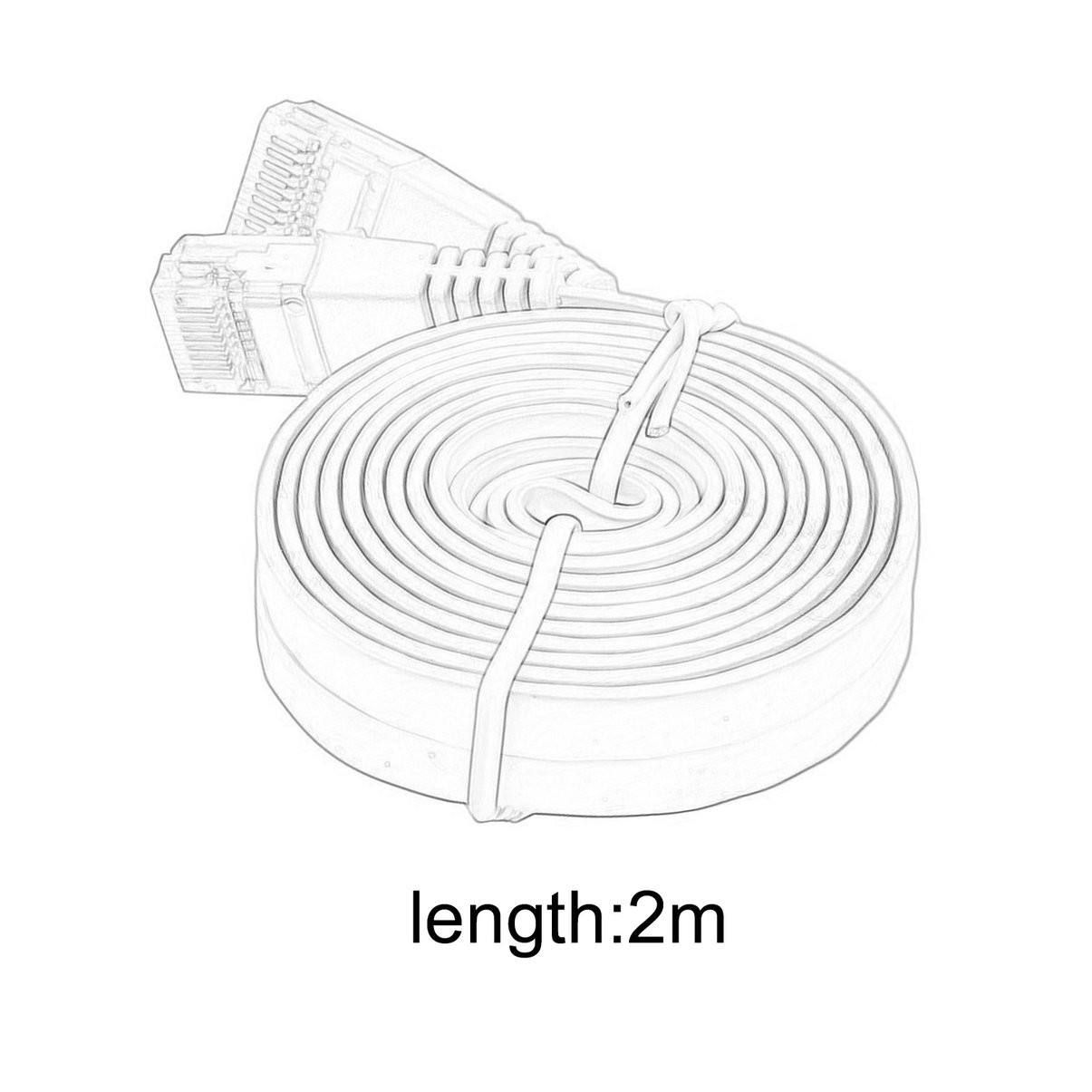 2m Dây Cáp Mạng Ethernet Dẹp Rj45 Cat6 8p8c