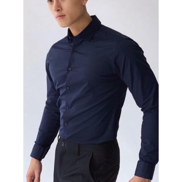 Áo sơ mi nam nữ dài tay unisex sơ mi công sở form rộng kiểu Hàn Quốc Trendyman vải lụa mềm mại | BigBuy360 - bigbuy360.vn
