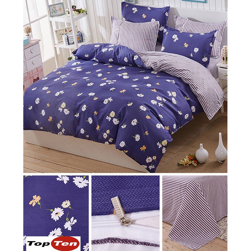 Bộ Drap Cotton Poly Vikona Áo Gối Mát Lạnh Hàn Quốc Tươi Tắn