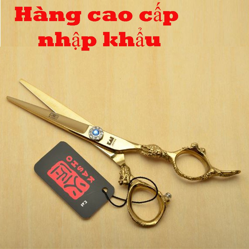 BỘ  KÉO CẮT TÓC NHẬT 6INCH NHẬP KHẨU TẠO HÌNH RỒNG  KASHO VQA8  ( Mua một bộ kéo được tặng bao da+lọ dầu+khóa kéo+2lược)