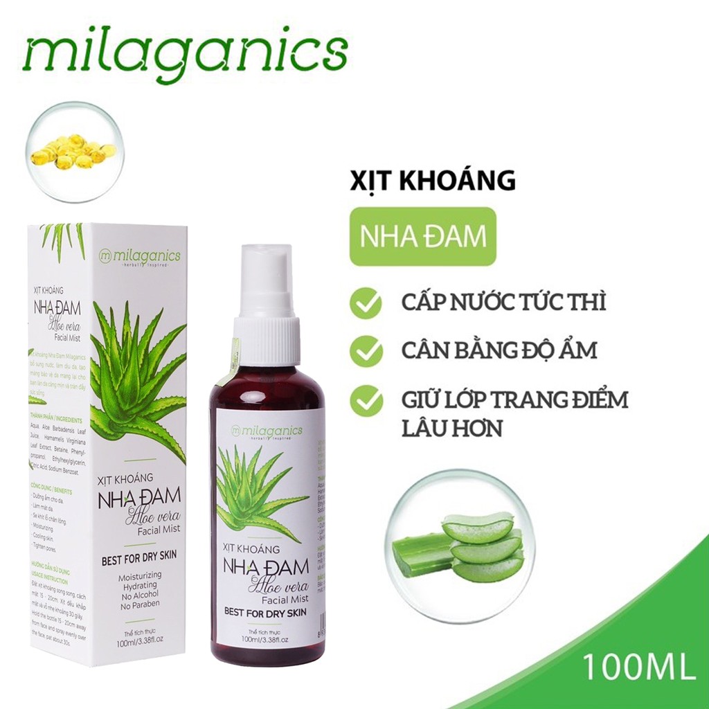 XỊT KHOÁNG NHA ĐAM MILAGANICS 100ML