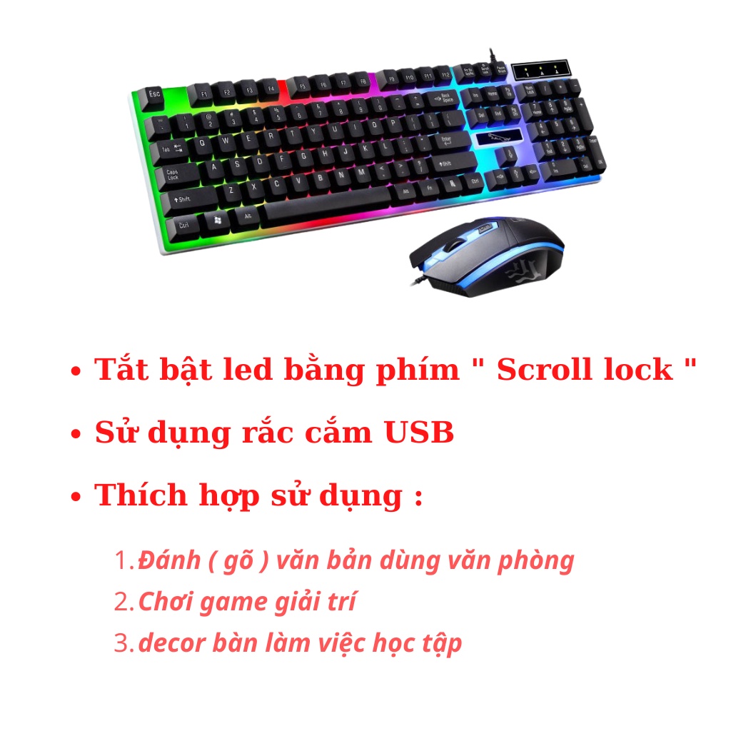 Bàn phím máy tính giả cơ gaming giá rẻ dùng cho laptop pc có dây BP01