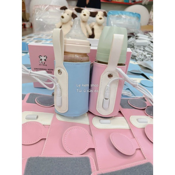 Túi ủ bình sữa da