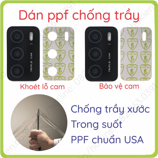 Dán bảo vệ camera Oppo A16 / A16s nano chống bể và ppf chống trầy
