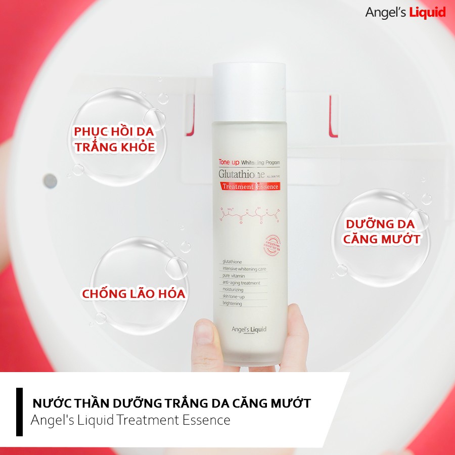 Combo Dưỡng Da Trắng Sáng Angel's Liquid 7DAY Whitening Program Glutathione 700V ( Toner & Cream )