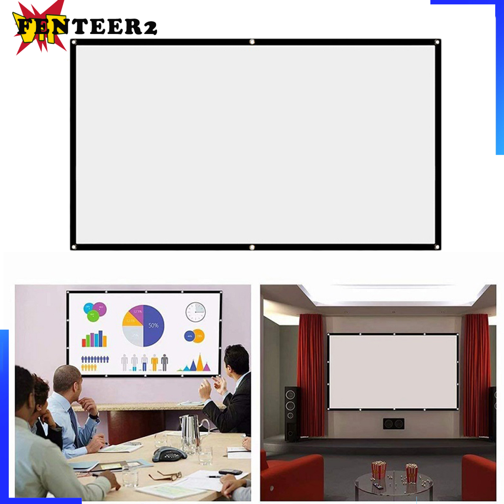 (Fenteer2 3c) Màn Hình Chiếu Phim Gấp Lại Được 60inch Tỉ Lệ 16: 9