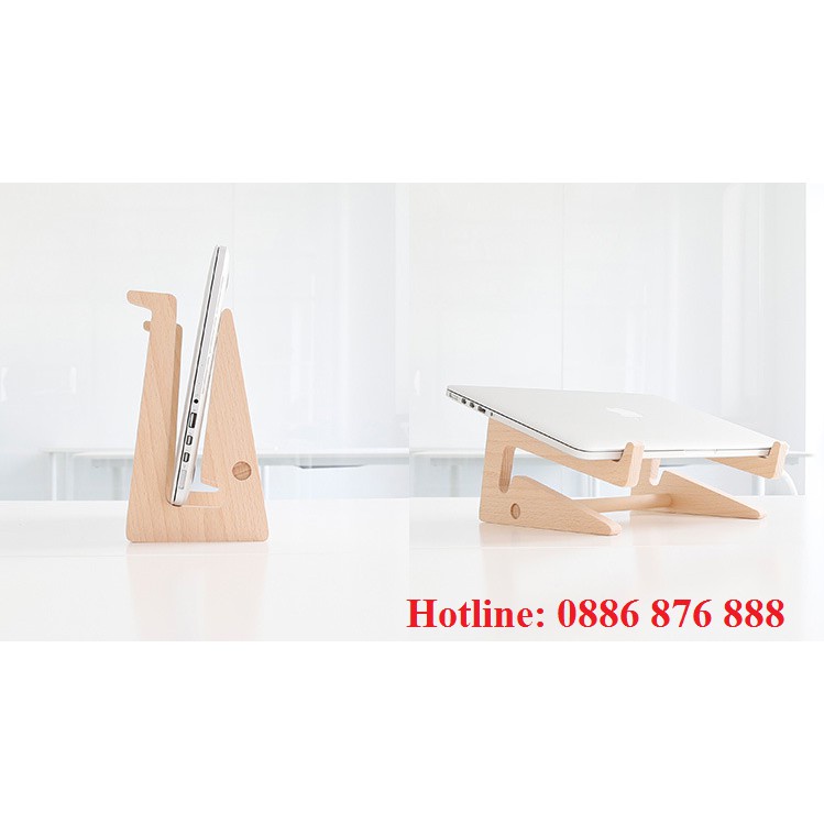 ❤️Giá Đỡ, Kệ Tản Nhiệt ❤️ Cho Laptop, Macbook Bằng Gỗ Thông Tự Nhiên - Loại 2 Tầng - Nhiều Mẫu Mã