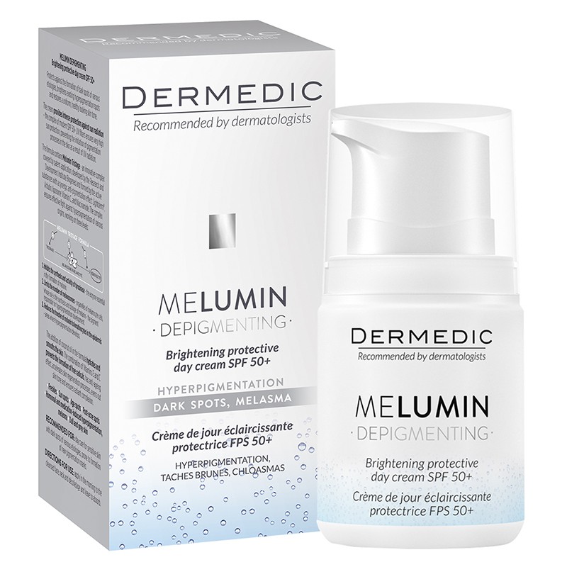 Kem Melumin Brightening Protective Day Cream SPF 50+ Dermedic - Làm sáng da kết hợp chống nắng 55g