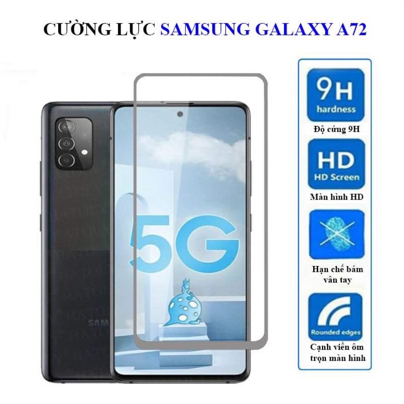 [ hàng sẵn ] Kính cường lực Samsung galaxy a72 Độ Cứng 9H Full Màn Hình Viền Cong Bảo Vệ Màn Hình Điện Thoại