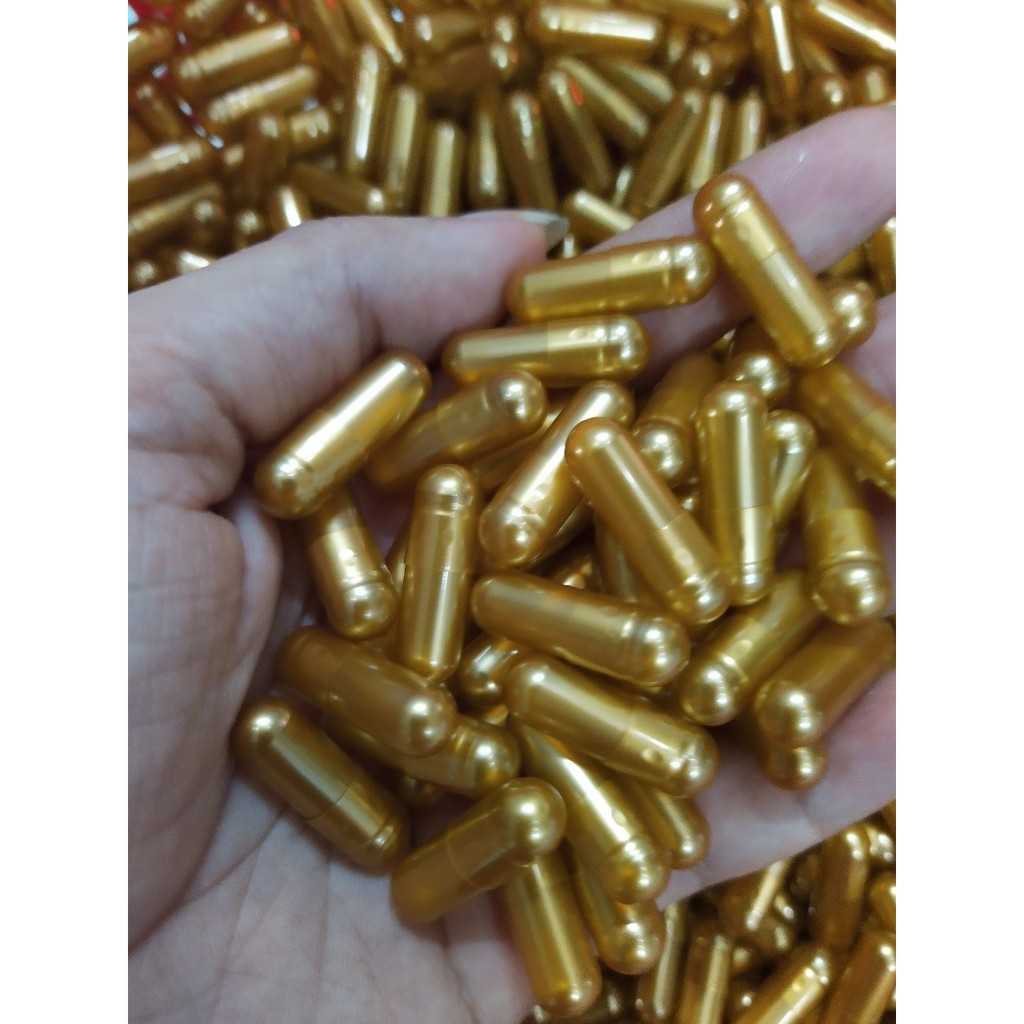 Viên nang rỗng màu vàng ngọc trai -combo 10.000 vỏ con nhộng size 0