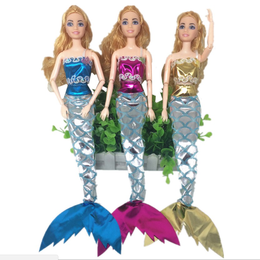Set 3 đuôi tiên cá cho búp bê giao màu ngẫu nhiên