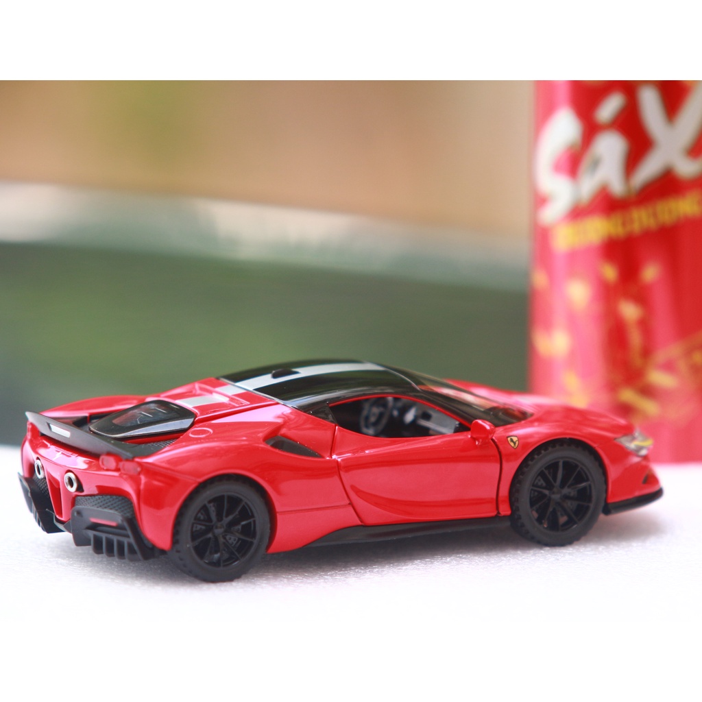 Xe mô hình tĩnh Ferrari SF90 Stradale hợp kim, Đồ chơi cao cấp X_BOX tỷ lệ 1:32