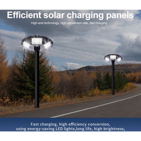 Đèn năng lượng mặt trời 500w jindian ufo-500, đèn đĩa bay vỏ nhựa, ánh sáng trắng