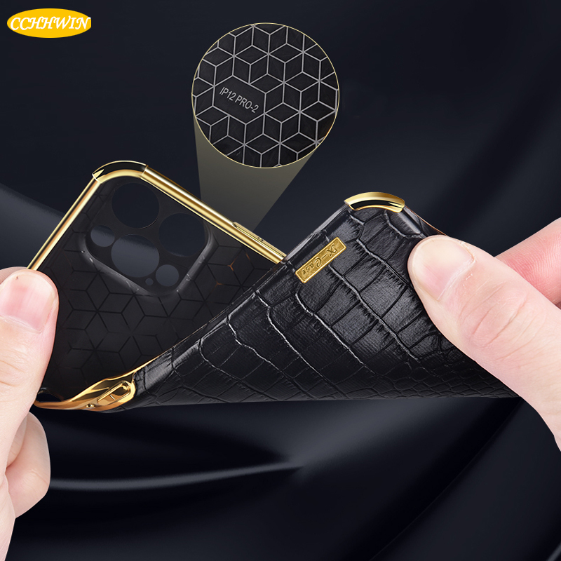 Ốp điện thoại TPU mạ điện kim loại chống sốc vân da cá sấu cho Samsung Galaxy S10 Plus/S10 Lite/S20 Ultra/S20 FE