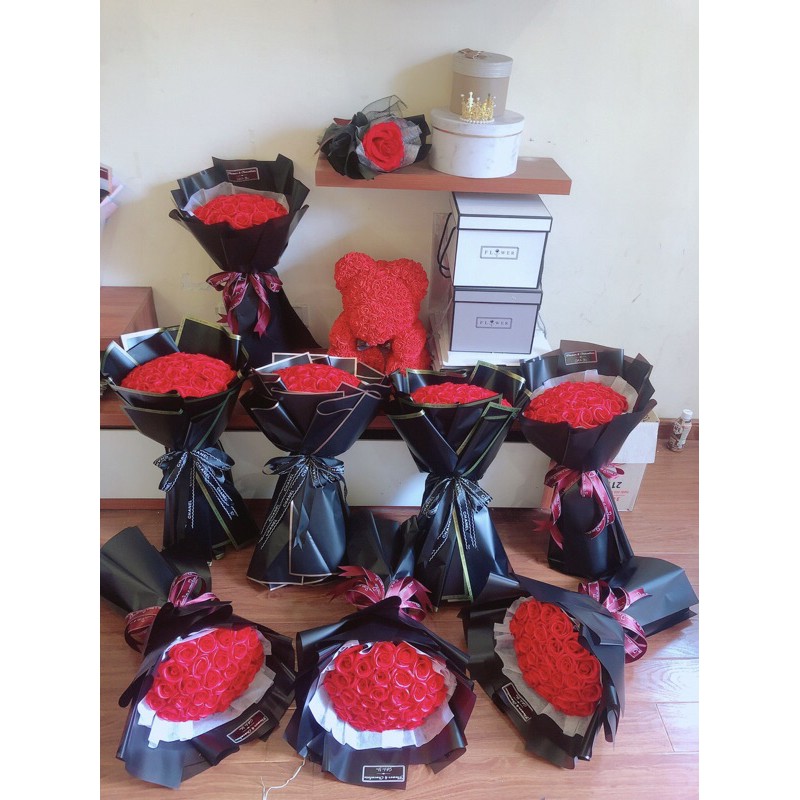 Bó hoa sáp đỏ 30-50 bông siêu đẹp