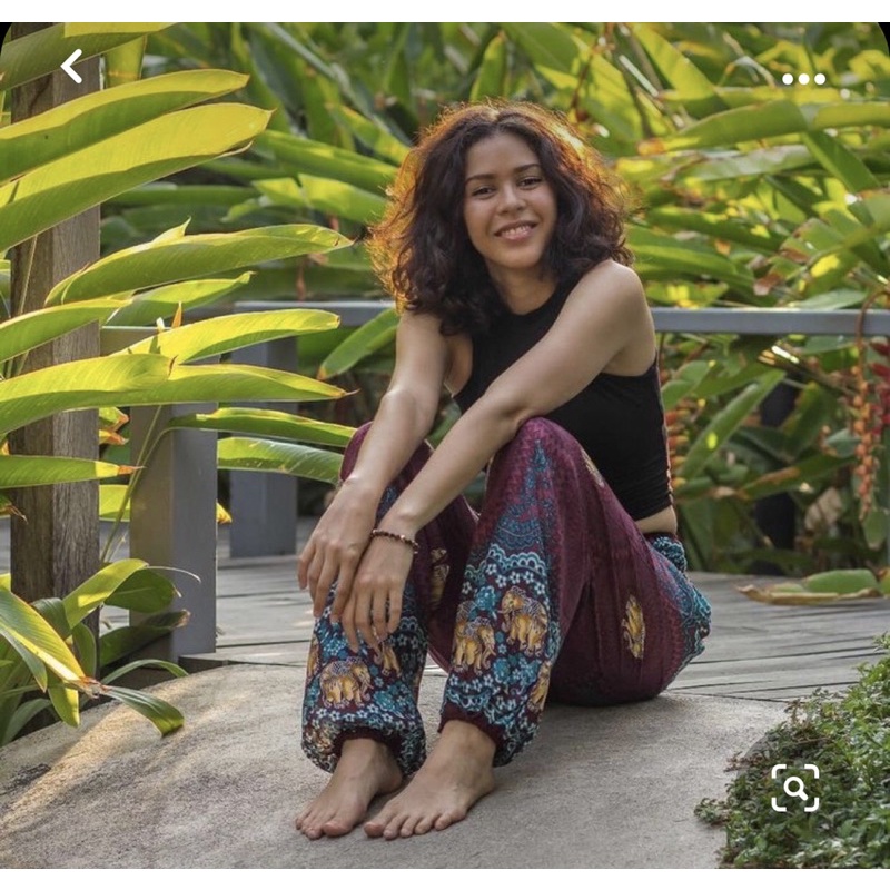 [size 2/55-75ký]Quần alibaba quần lanh thái hoạ tiết thổ chân boho yoga thiền