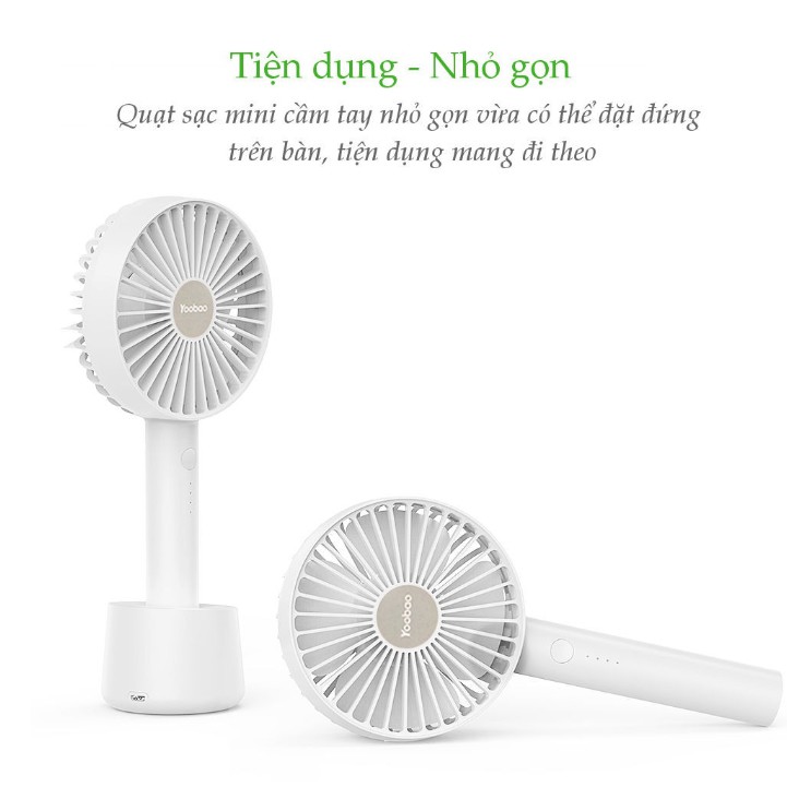 [Mã ELHA22 giảm 5% đơn 300K] Quạt mini cầm tay Yoobao chính hãng - Siêu mát - 3 tốc độ độ - Bảo hành đổi mới