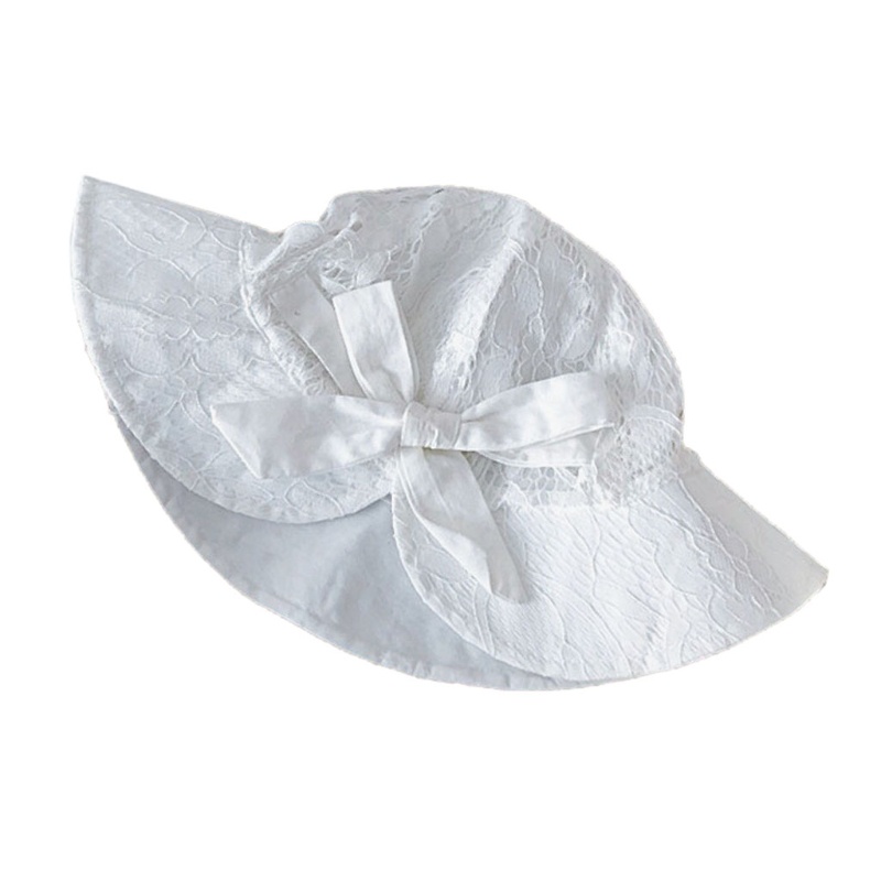 Mũ Cotton Phối Ren Thắt Nơ Phong Cách Công Chúa Dành Cho Bé Sơ Sinh