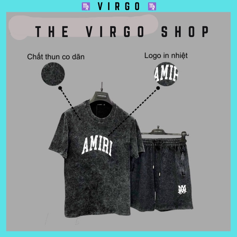 Bộ Quần Áo Cộc Nam Thể Thao Mùa Hè AMIRI Thời Trang Mùa Hè Phong Cách Badboy