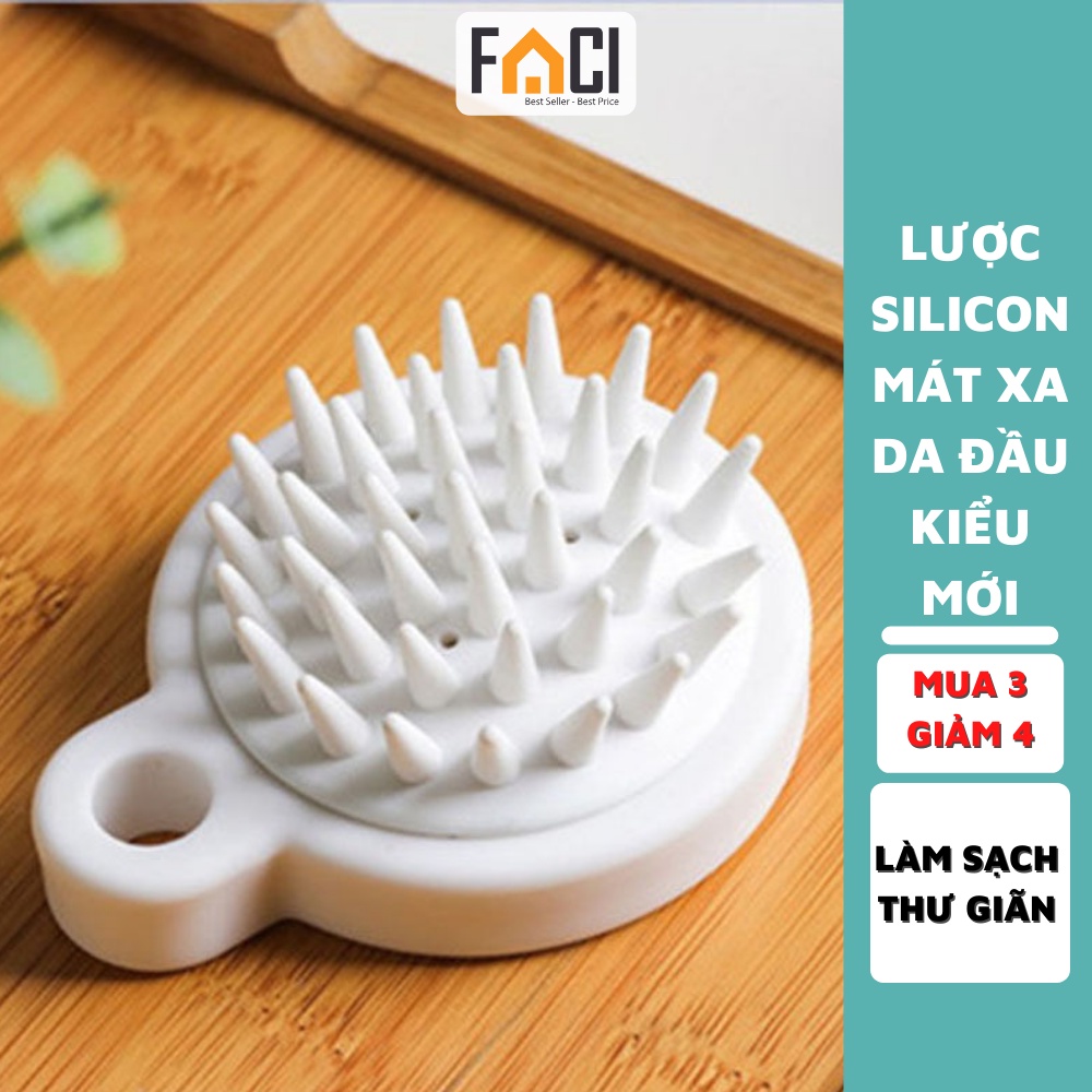 Lược silicone mát xa da đầu kiểu mới chải tóc thư giãn gia dụng nhà tắm tiện ích