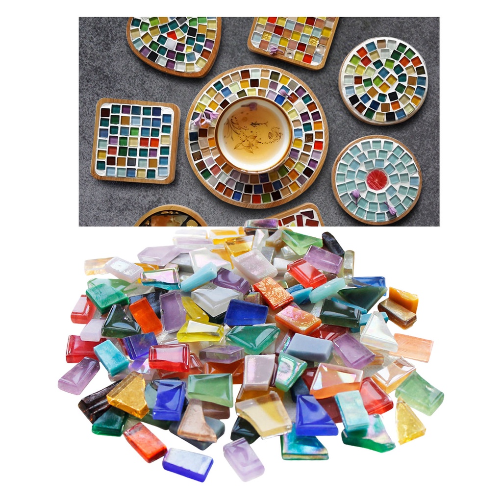 Khối Pha Lê Mosaic Pha Lê Lấp Lánh Pha Lê 1kg Hỗn Hợp Trang Trí Nhà Hoặc Làm Đồ Thủ Công DIY