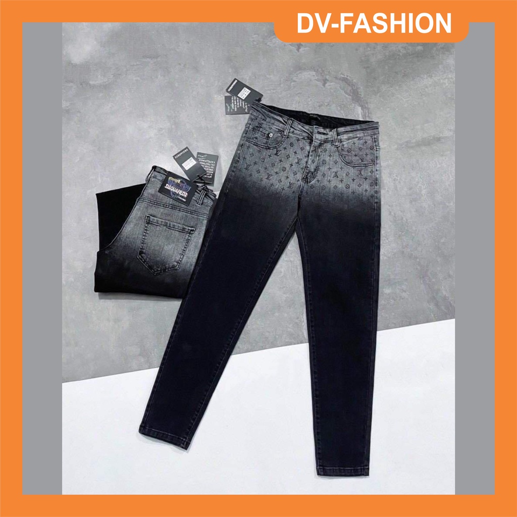 Quần jean nam đen loang LV siêu đẹp mẫu mới chuẩn shop DV-FASHION