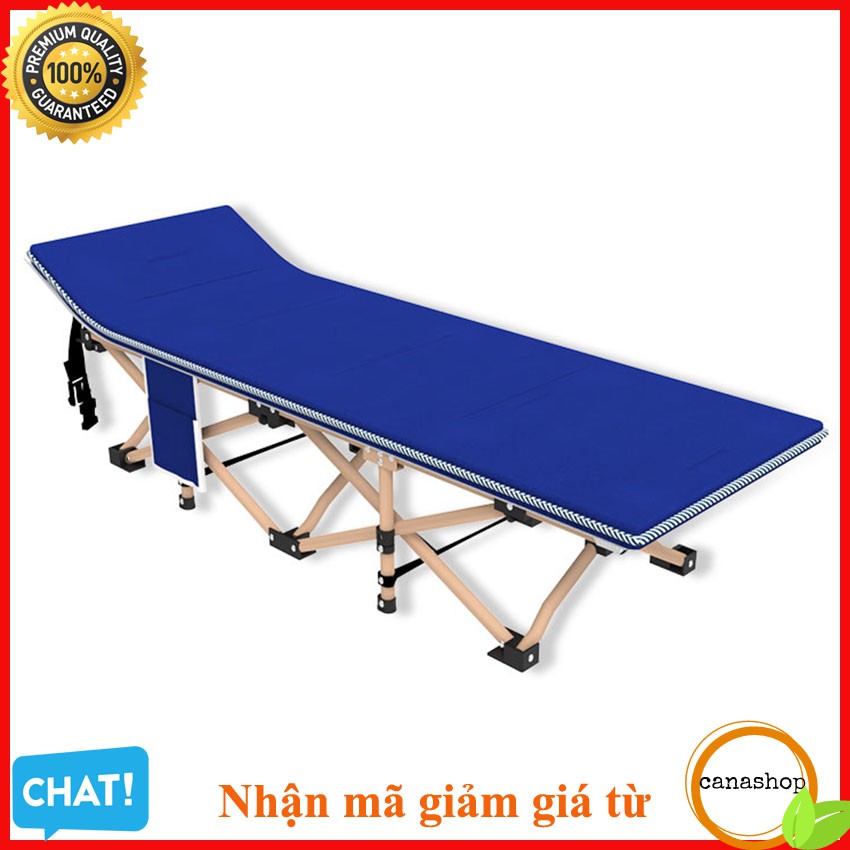 Giường Gấp văn phòng, du lịch - Giường Xếp văn phòng cao cấp khung thép sơn tĩnh điện cao cấp, chịu lực, có túi bên hông