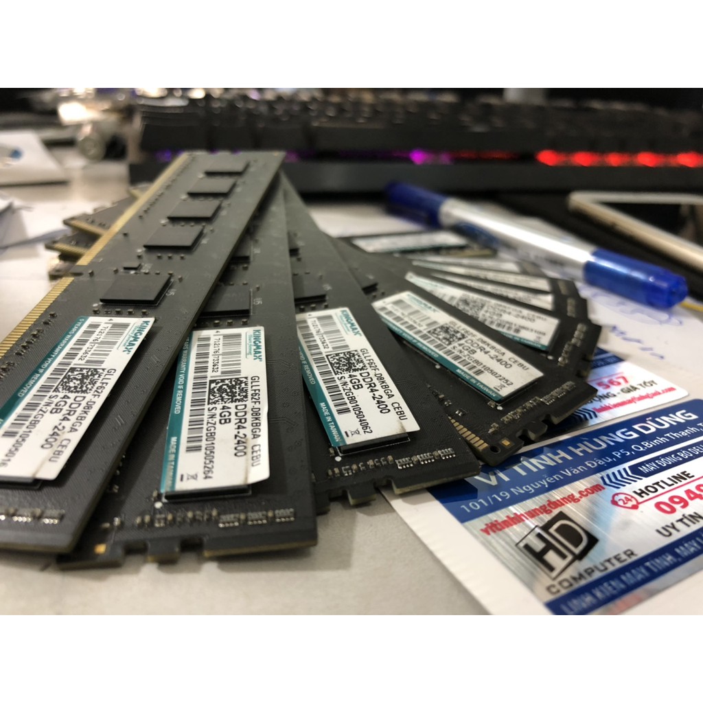 Ram máy tính để bàn ddr4 4G các hiệu kingmax, kingston, Gkill, team elite