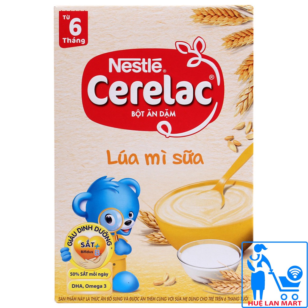 [CHÍNH HÃNG] Bột Ăn Dặm Nestle' Cerelac Lúa Mì Sữa Hộp 200g